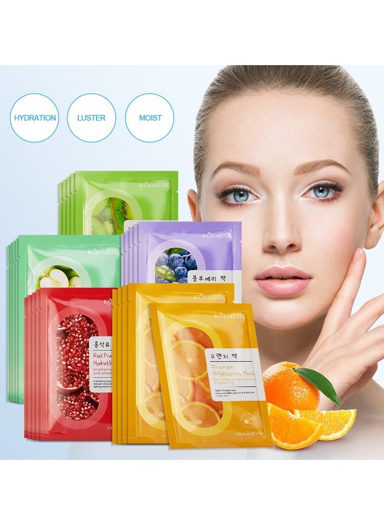 Kormesic Blueberry Extract Hydrating Antioxidant Sheet Mask Set - 5 Pack (25ml Each)  - Image 5