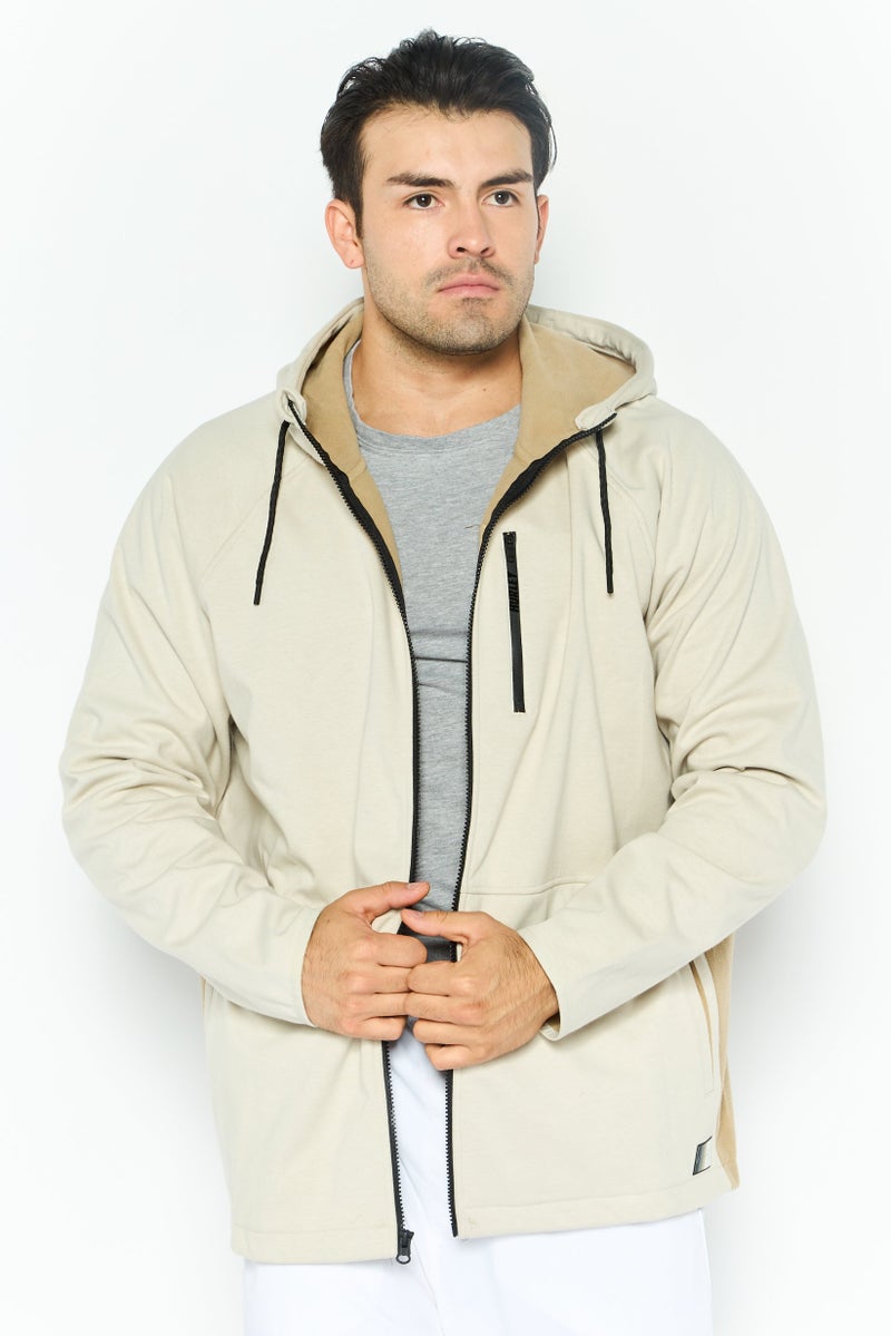 Hurley Men Sportswear Fit Long Sleeve Outdoor Hoodies, Cream - Image 1