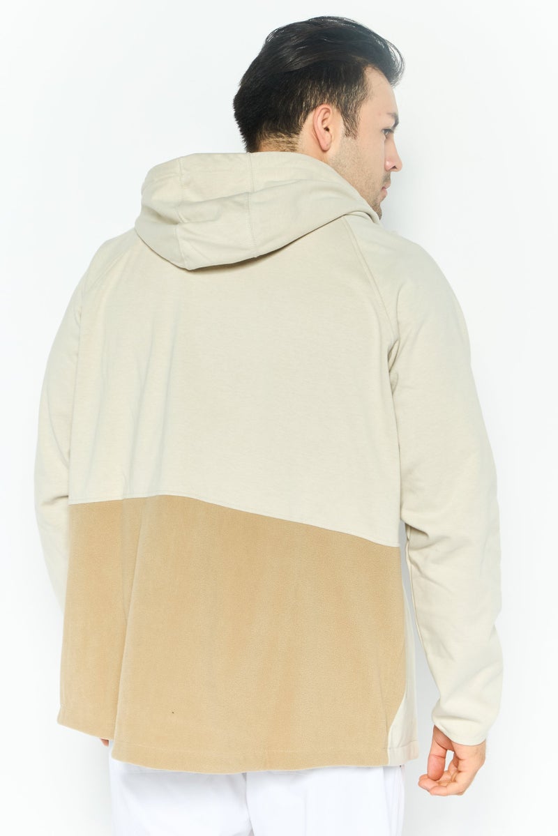 Hurley Men Sportswear Fit Long Sleeve Outdoor Hoodies, Cream - Image 2
