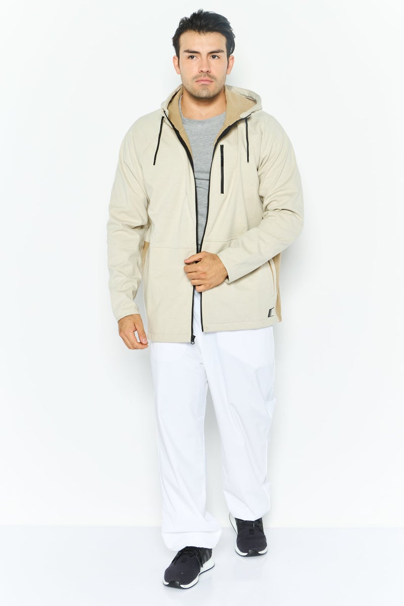 Hurley Men Sportswear Fit Long Sleeve Outdoor Hoodies, Cream - Image 3