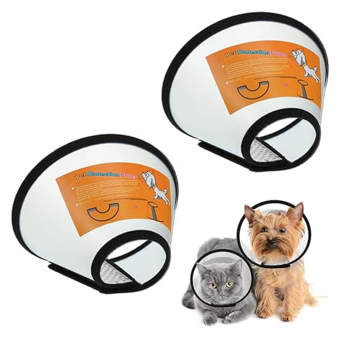 VOVIGGOL 2 Pack Cat Cones to Stop Licking, Pet E Collar Pet Cone for Kitten Cones After Surgery, Cat Elizabethan Collar Kitty Head Cone Recovery Cone for Small Cats Kitten Rabbits (Size S, 6#) - Image 1