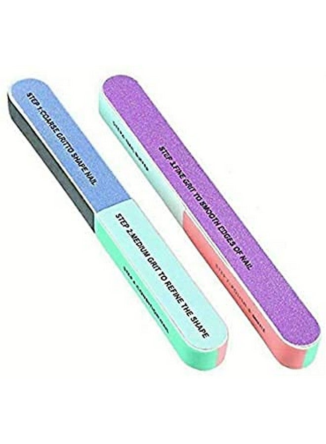 Generic Manicure Tool Set - 7-Sided Nail Buffer and File Combo, Pack of 2 (Assorted Colors) - Image 1
