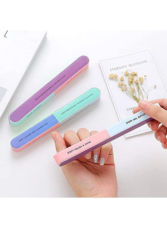 Generic Manicure Tool Set - 7-Sided Nail Buffer and File Combo, Pack of 2 (Assorted Colors) - Image 2