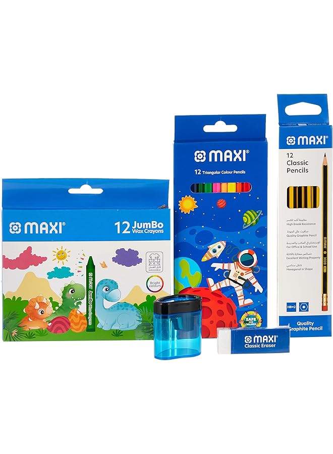 Maxi School Stationery Basic Kit Assorted Zpb2 - Image 1