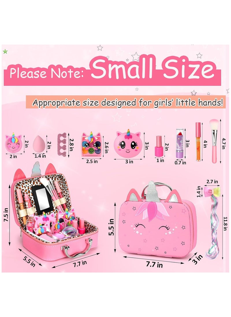 Chillspace Washable Unicorn Makeup Kit for Girls - Real Makeup Kit Kid Make up Set for Toddlers Children Princess Christmas Birthday Gifts Toys for 3 4 5 6 7 8 9 10 11 12 Year Old Girls  - Image 3