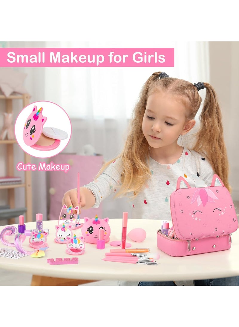 Chillspace Washable Unicorn Makeup Kit for Girls - Real Makeup Kit Kid Make up Set for Toddlers Children Princess Christmas Birthday Gifts Toys for 3 4 5 6 7 8 9 10 11 12 Year Old Girls  - Image 4
