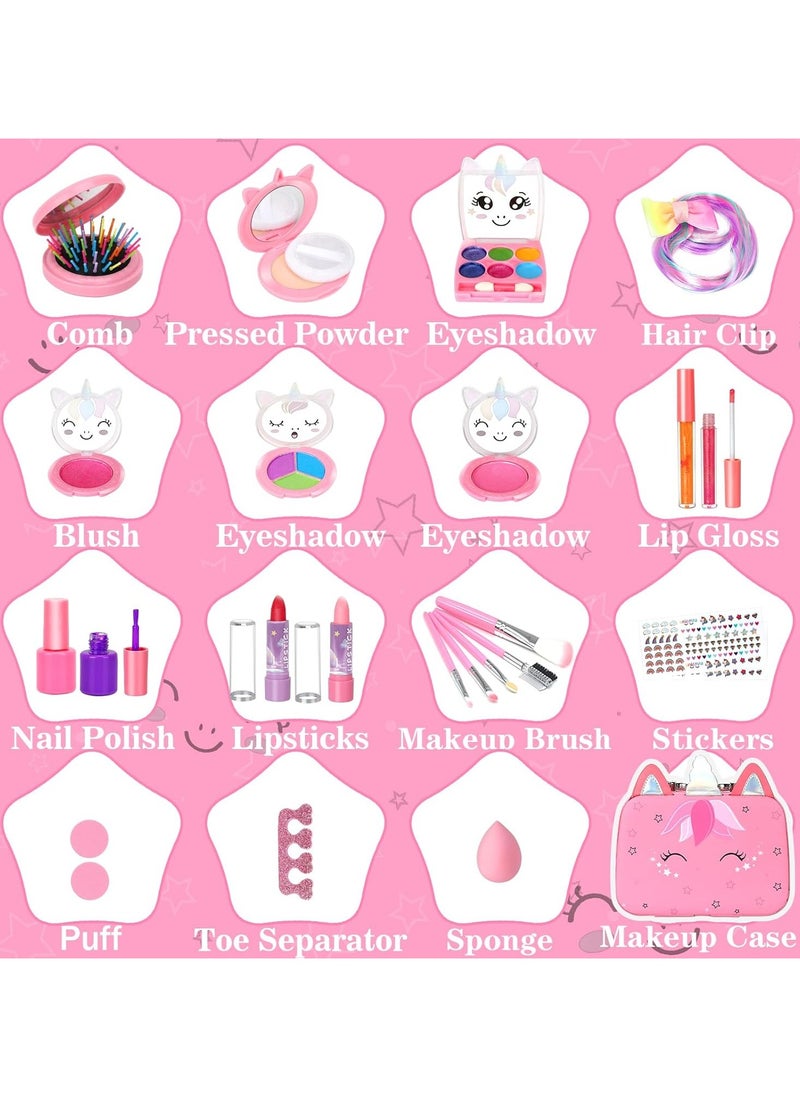 Chillspace Washable Unicorn Makeup Kit for Girls - Real Makeup Kit Kid Make up Set for Toddlers Children Princess Christmas Birthday Gifts Toys for 3 4 5 6 7 8 9 10 11 12 Year Old Girls  - Image 5