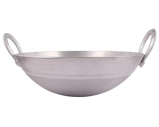 Shopsidex Shopsidex Traditional Kitchen Aluminium Fry Kadai for Cooking - Image 3