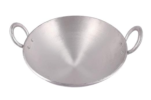 Shopsidex Shopsidex Traditional Kitchen Aluminium Fry Kadai for Cooking - Image 4