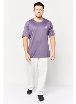 Adidas Men Sportswear Fit Short Sleeve Running T-Shirt, Purple  - Image 2