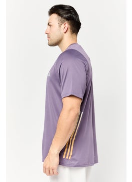 Adidas Men Sportswear Fit Short Sleeve Running T-Shirt, Purple  - Image 3