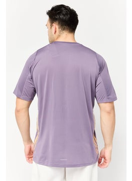 Adidas Men Sportswear Fit Short Sleeve Running T-Shirt, Purple  - Image 4
