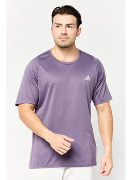 Adidas Men Sportswear Fit Short Sleeve Running T-Shirt, Purple  - Image 1