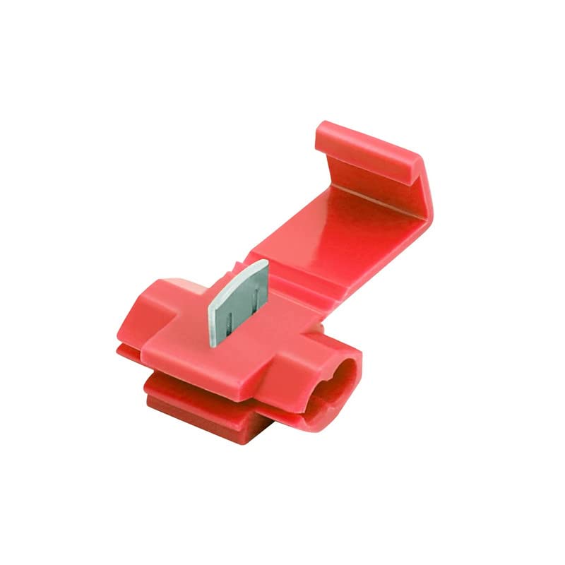 Rpi shop - 10 Pcs Scotch Lock Crimp Terminals Electrical Cable Connectors, Solderless Quick Splice Wire Connectors, Cold Pressed Insulated Snap Lock, Red (16-22 AWG) - Image 1