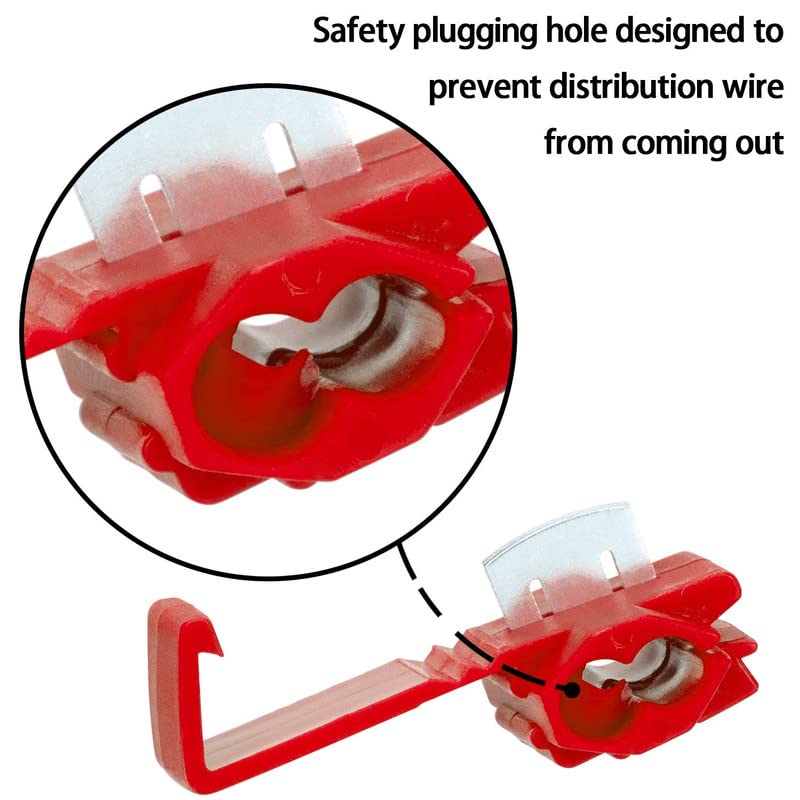 Rpi shop - 10 Pcs Scotch Lock Crimp Terminals Electrical Cable Connectors, Solderless Quick Splice Wire Connectors, Cold Pressed Insulated Snap Lock, Red (16-22 AWG) - Image 4