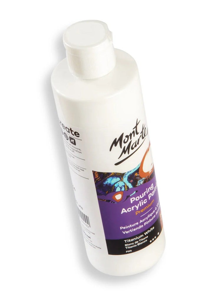 Mont Marte Premium Pre-mixed Pouring Acrylic Paint Titanium White 240ml Content  - Image 2