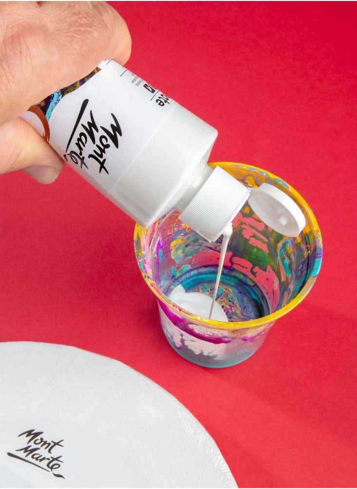 Mont Marte Premium Pre-mixed Pouring Acrylic Paint Titanium White 240ml Content  - Image 3