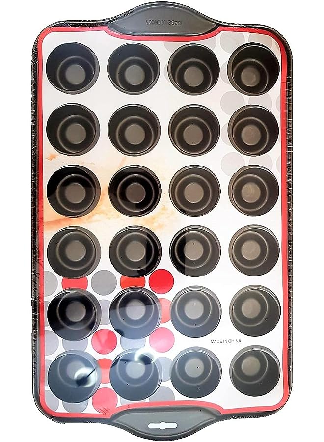 صينية مافن غير لاصقة - 24 كوب، صينية كب كيك عالية الجودة، آمنة للاستخدام في غسالة الأطباق - Image 1