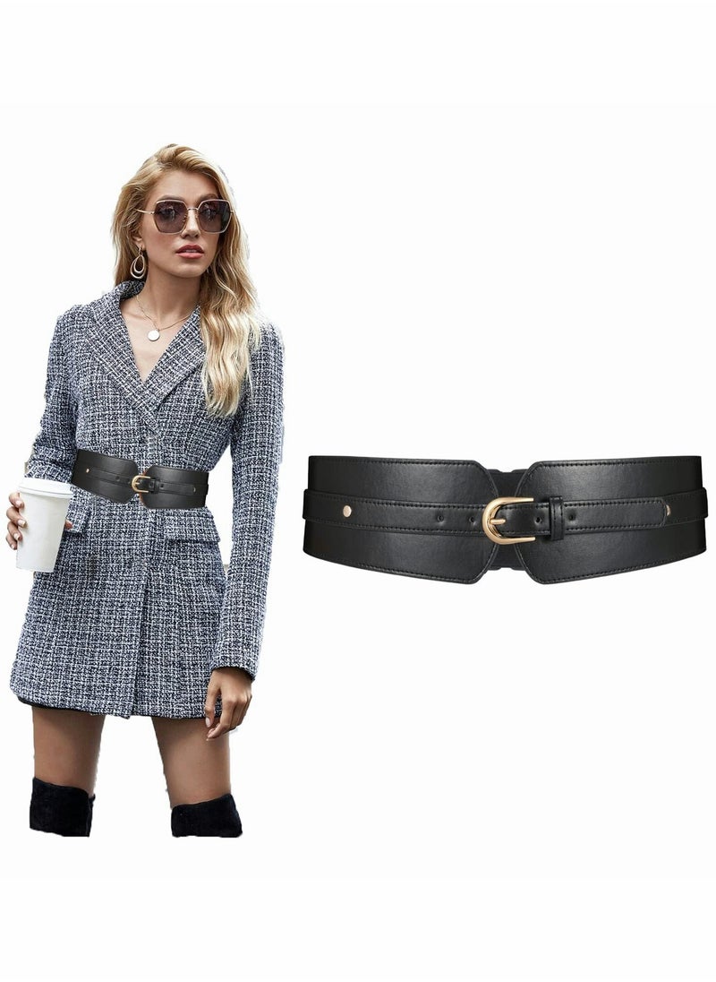 Excefore - Women's Wide Elastic Waist Belt Ladies Stretch Cinch Belt for Dress with Fashion Layered Back - Image 1
