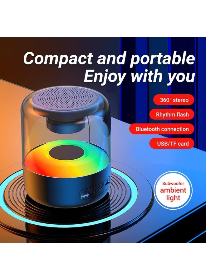 Portable Bluetooth Speaker, Wireless Speaker with Auto-Changing LED Lights, TWS Speaker, Mini Speaker for Teens, Men, Women, Office, and Home - Image 2