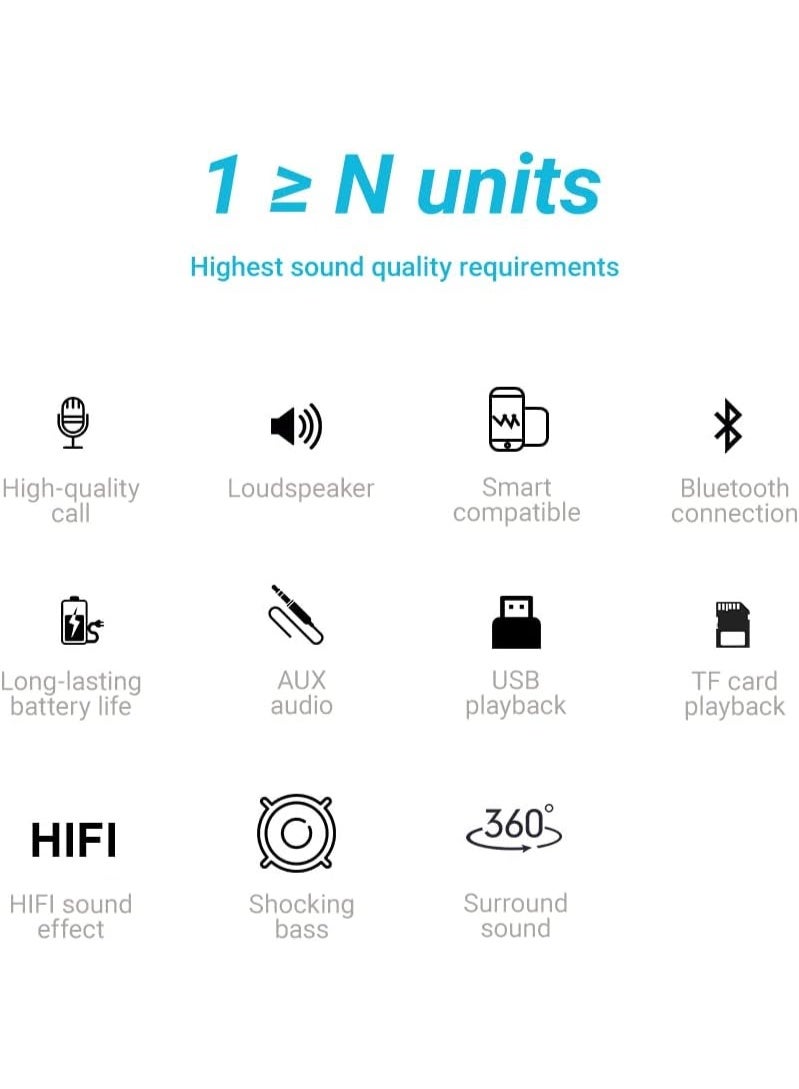 Portable Bluetooth Speaker, Wireless Speaker with Auto-Changing LED Lights, TWS Speaker, Mini Speaker for Teens, Men, Women, Office, and Home - Image 5