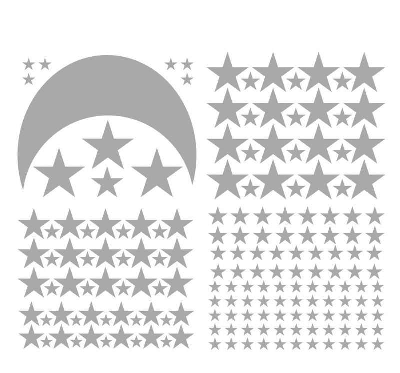 JURUOXIN Moon and Stars Wall Decal Vinyl Sticker for Kids Boy Girls Baby Room Decoration Good Night Nursery Wall Decor Home House Bedroom Design YMX16 (Gray) - Image 4
