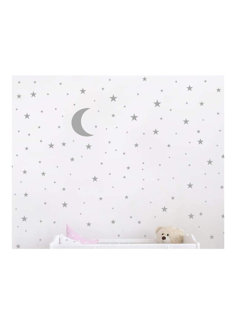 JURUOXIN Moon And Stars Wall Decal Vinyl Sticker For Kids Design Ymx16 Gray  - Image 1