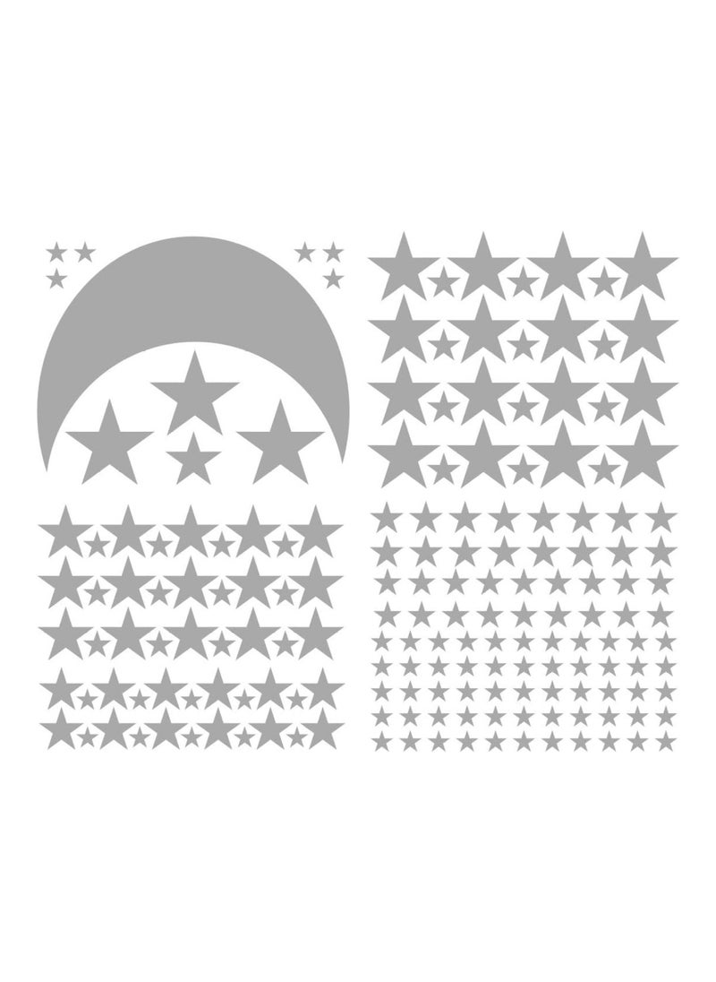JURUOXIN Moon And Stars Wall Decal Vinyl Sticker For Kids Design Ymx16 Gray  - Image 4
