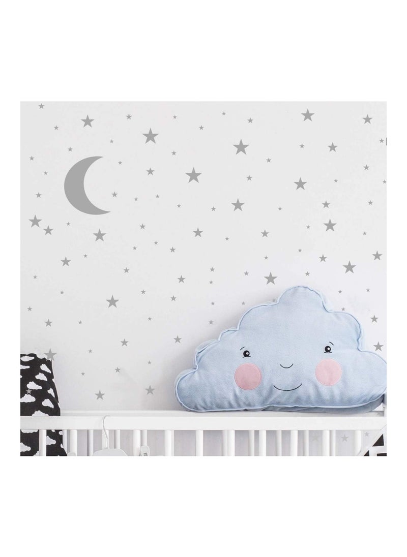 JURUOXIN Moon And Stars Wall Decal Vinyl Sticker For Kids Design Ymx16 Gray  - Image 2