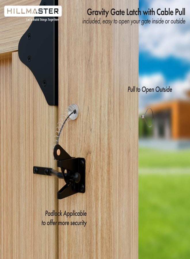 HILLMASTER Anti Sag Gate Frame Kit Fence Gate Kit Heavy Duty 90 Degree Right Angle Gate Hinges,Gate Hardware Kit with Gate Latch for Wooden Fences,Gate Corner Brace Bracket for Driveway Gates,Shed Door,Deck Gate - Image 4