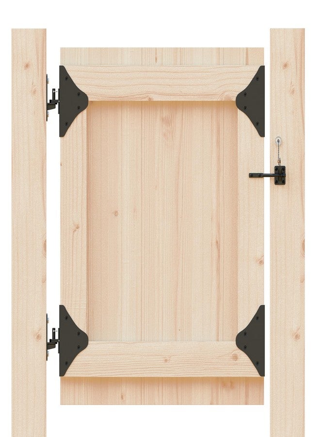 HILLMASTER Anti Sag Gate Frame Kit Fence Gate Kit Heavy Duty 90 Degree Right Angle Gate Hinges,Gate Hardware Kit with Gate Latch for Wooden Fences,Gate Corner Brace Bracket for Driveway Gates,Shed Door,Deck Gate - Image 1