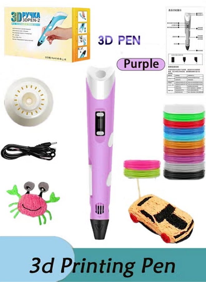 Generic 3D Printing Pen Cute Doodle Arts Craft Drawing USB Pen Set Education RBT Starter Kit Kids Toy    Generation Smart Children's Gift Three-Dimensional Painting Creative Room Temperature Pen + 3D Printi  - Image 1
