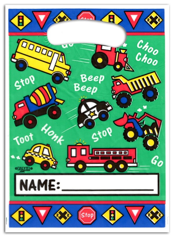 AoneFun Cars Goodie Bags - Party Favor Bags for Boys for Kids for Construction Birthday Party Boys Construction Party Bags for Construction Theme Birthday Party Pack of 8 - Image 3