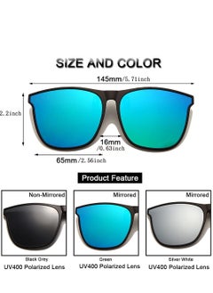 Clip-On Polarized Sunglasses - 3-Piece Flip-Up Set for Men and Women, Lightweight Large Frame Accessories for Driving, Outdoor Activities, and Fishing (Grey, Blue, Silver) - pzsku/Z70828D84BA64E9DD111FZ/45/_/1723080002/225ff222-dbb0-4b3b-93e2-5e2277191da2