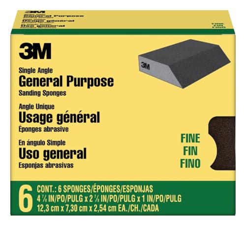 3M Angled Sanding Sponges, 6 Pack, Use Wet or Dry, Great For all Purpose Sanding, Washable & Reusable, Use For Interior & Exterior Project, Angled Sanding Pad For Perfect Corner/Detail Work (CP040-6P) - Image 5