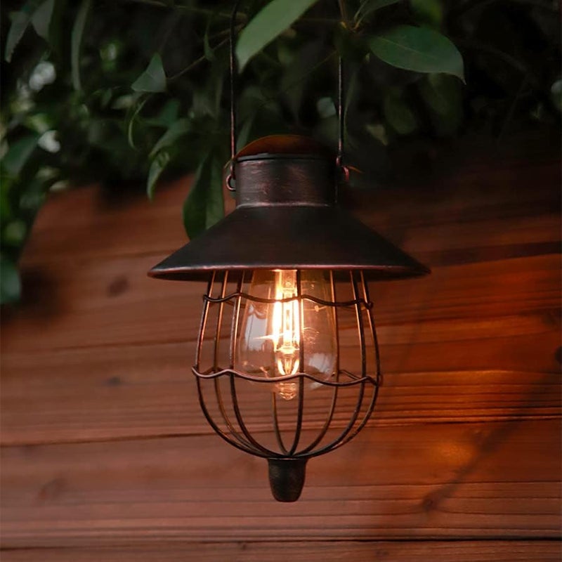YAKii 6 Pack Solar Lantern Hanging Waterproof Outdoor Metal Solar Lamp with Warm White Light Decorate for Yard Garden Pathway Patio Porch (Antique Copper) - Image 2