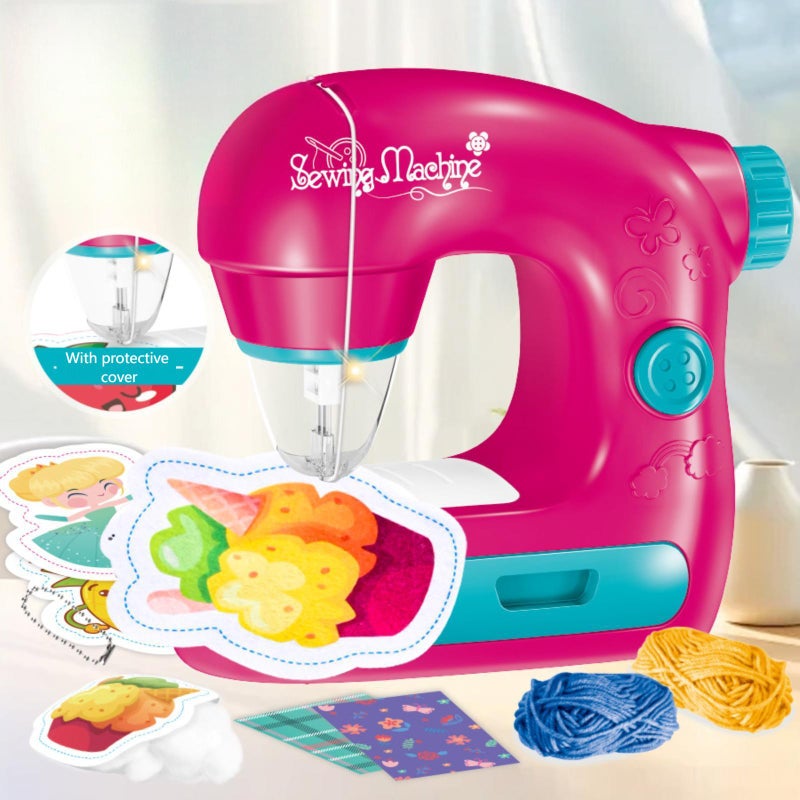 Mini Sewing Machine Toy Kit for Kids Beginners, 22pcs Portable Electric Sewing Machine with Sewing Kit, Light and Finger Guard, Birthday Christmas Gift for Kids Girls 4-12 - Image 5