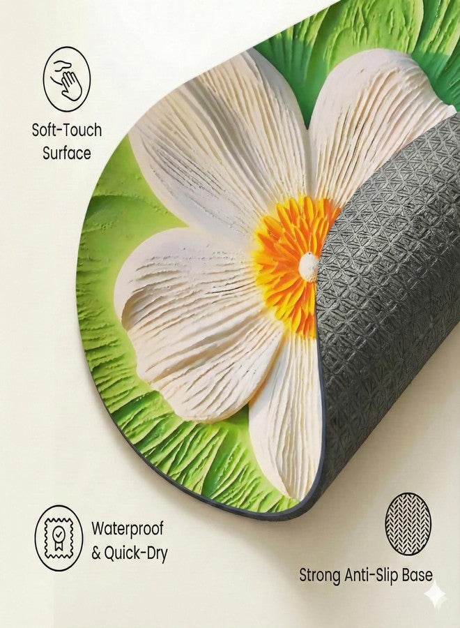 HAVANISH Soft sillicon Super Absorbent Door Mats, 40x60cm Anti Skid Quick Drying & Water Absorbent Multi Design Bathroom Carpets Bathroom Entrance Door Mats (Pack of 2) (3D Beautiful Flowers) - Image 2