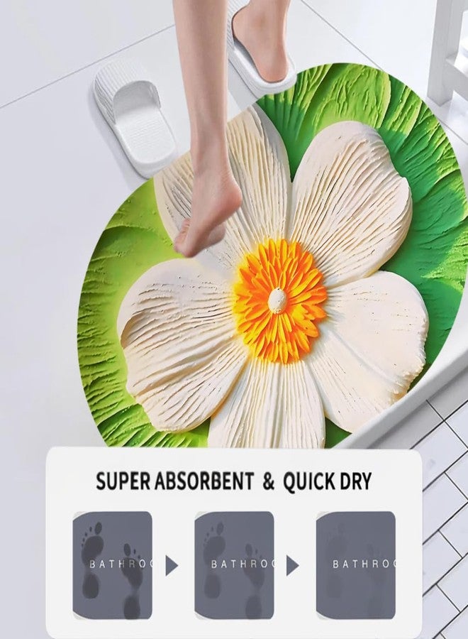 HAVANISH Soft sillicon Super Absorbent Door Mats, 40x60cm Anti Skid Quick Drying & Water Absorbent Multi Design Bathroom Carpets Bathroom Entrance Door Mats (Pack of 2) (3D Beautiful Flowers) - Image 3