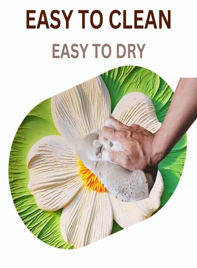 HAVANISH Soft sillicon Super Absorbent Door Mats, 40x60cm Anti Skid Quick Drying & Water Absorbent Multi Design Bathroom Carpets Bathroom Entrance Door Mats (Pack of 2) (3D Beautiful Flowers) - Image 4