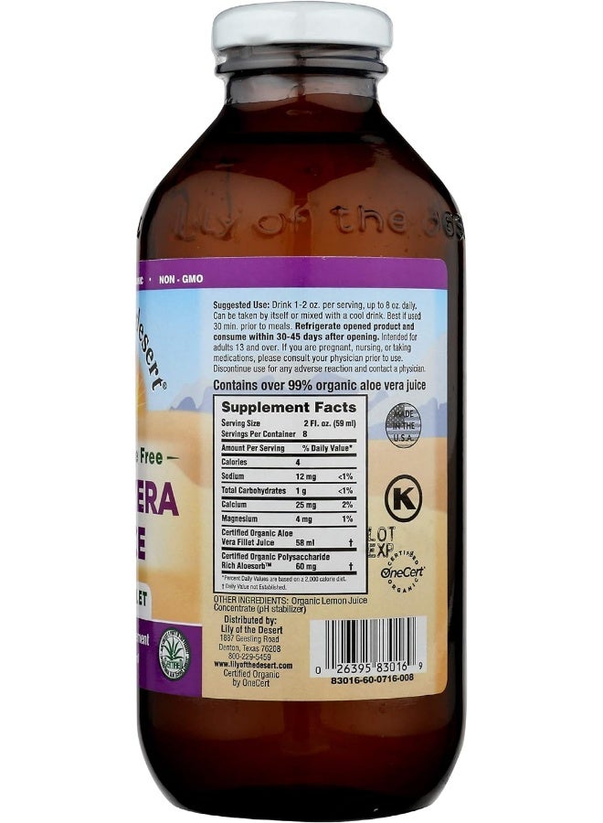 Lily Of the Desert Lily Of The Desert Organic Aloe Vera Juice Inner Fillet 16 Fluid Ounce - Image 4
