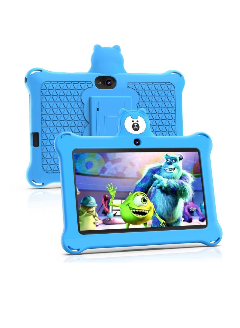 AROAQ K7 Children Tablet, 4GB Ram 32GB ROM Kids Learning Tablet With Protective Silicone Case, Lightweight Cute Design Durable Children Pad With HD Display, (1pc, Blue) - Image 1