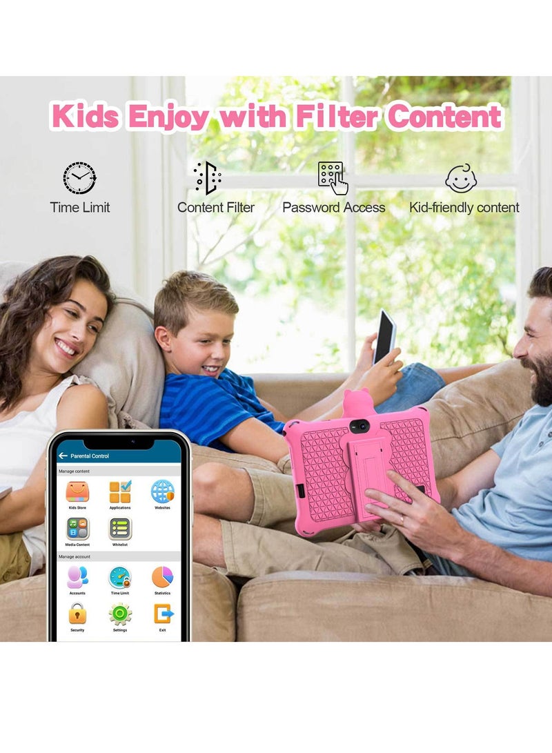 AROAQ K7 Children Tablet, 4GB Ram 32GB ROM Kids Learning Tablet With Protective Silicone Case, Lightweight Cute Design Durable Children Pad With HD Display, (1pc, Blue) - Image 2