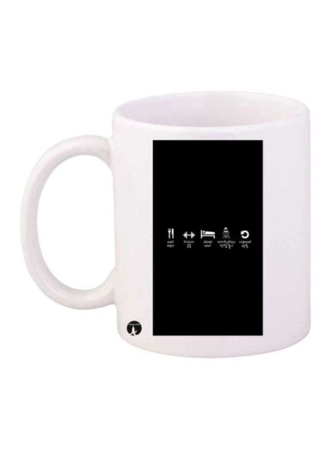 English Phrases Printed  Mug White/Black