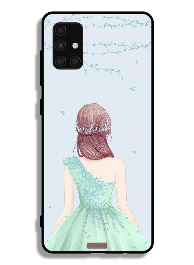 Tolwak Samsung Galaxy A71 4G Protective Case Cover Cute Girl In Floral Dress - Image 1