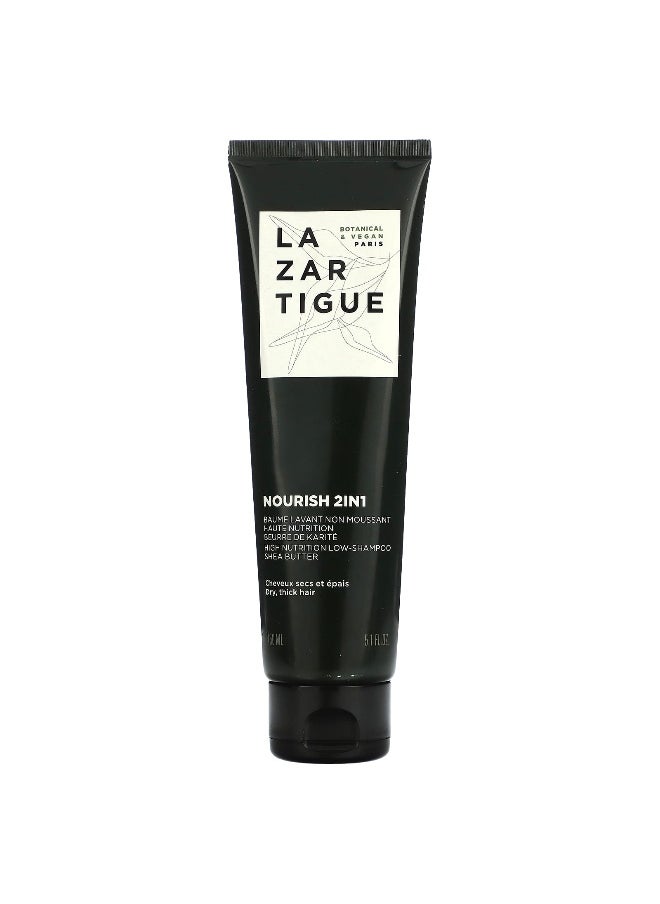 Lazartigue Lazartigue, Nourish 2 IN 1, High Nutrition Low-Shampoo, Dry, Thick Hair, 5.1 fl oz (150 ml)  - Image 1