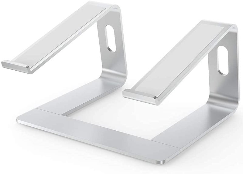 KITOME Laptop Stand for Desk Computer Stand Laptop Riser Aluminum Ergonomic Laptops Elevator Compatible for 10 to 156 inches Laptop Silver Tabletop