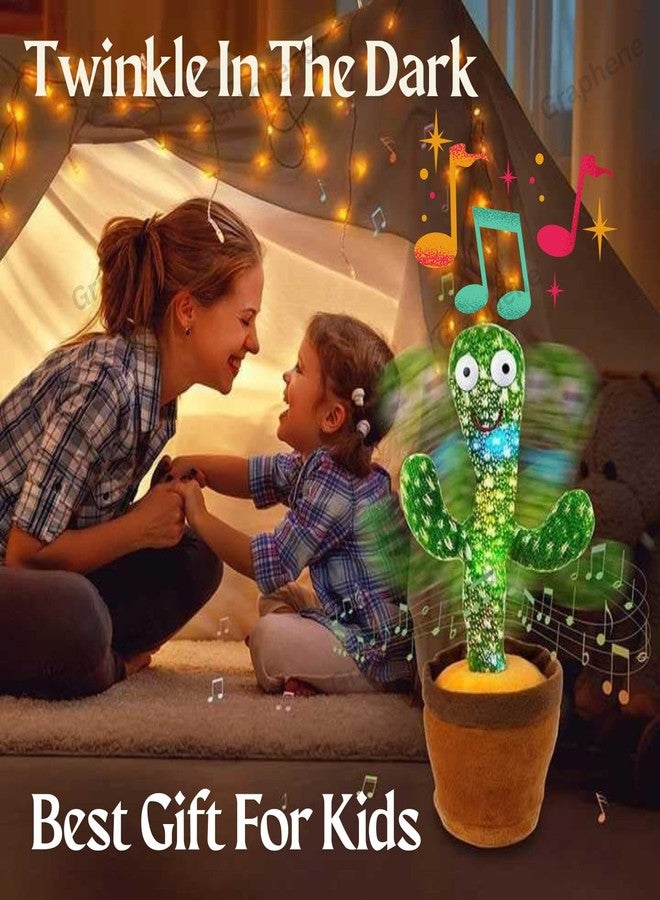 Graphene Talking Cactus Baby Toys for Kids USB Cable Cactus Plush Toy Interactive Toy That Dances Sings Wriggle Repeats Rechargeable Funny Home Decor Toys for Children Girl Boy - Image 5