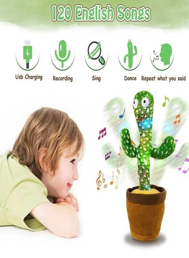 Graphene Talking Cactus Baby Toys for Kids USB Cable Cactus Plush Toy Interactive Toy That Dances Sings Wriggle Repeats Rechargeable Funny Home Decor Toys for Children Girl Boy - Image 3
