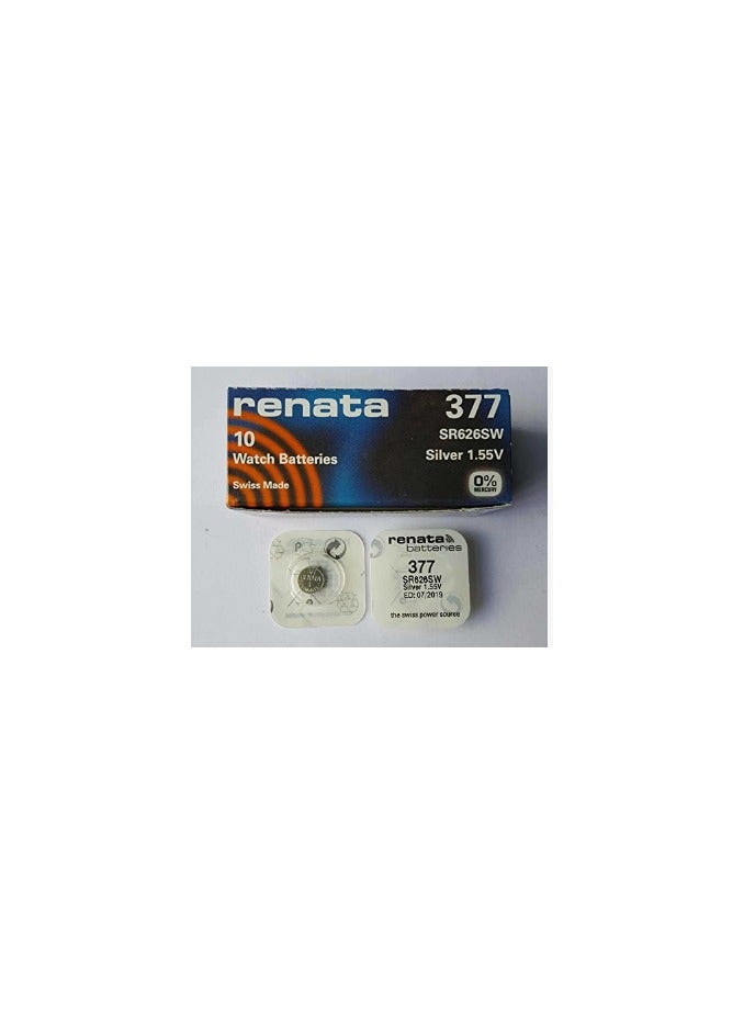 Renata 5- Pieces Watch Batteries 377 Swiss Made SR626SW Silver 1.55 V - Image 3